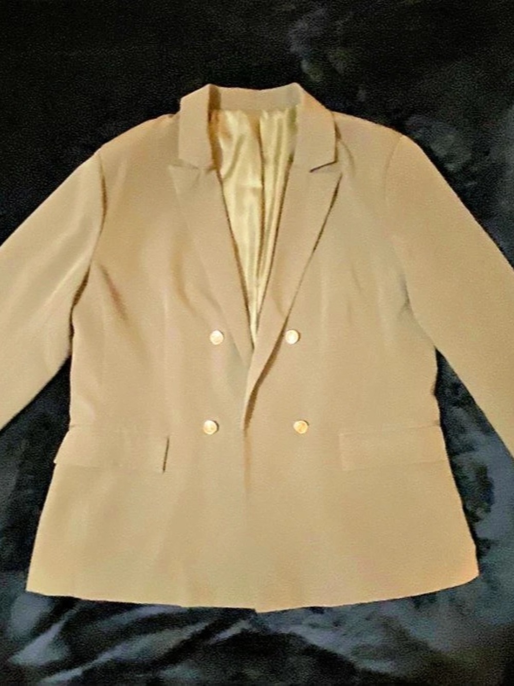 Double-Breasted Blazer in Tan Like New